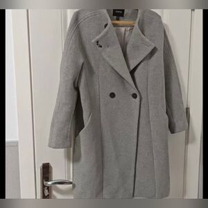 Gray Double-Breasted Women's Coat